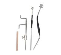 BQLZR Poste de sonido de madera para violín con herramienta de ajuste, medidor y clip de recuperador, color plateado, paquete de 4