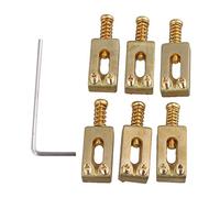 BQLZR Puente de guitarra de latón dorado de 30 x 10 x 6 mm con llave para guitarra eléctrica, paquete de 6