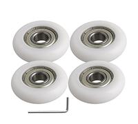 BQLZR - Rodamiento de bolas de acero con ruedas redondas para puerta, 10 x 40 x 10 mm, 83 kg, 4 unidades, color blanco