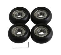 BQLZR - Rodamiento de bolas de acero con ruedas redondas para puerta, 8 x 32 x 12 mm, color negro