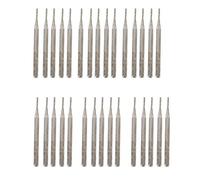 BQLZR Silver 0.3cm Shank 1mm Cylindrial Point Diamond Burr Glass Drill Bits for Engraving Rotary Tools Pack of 30