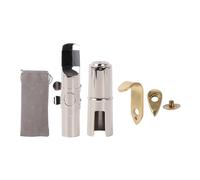 BQLZR Silver Alto E - Boquilla plana para saxofón 7# con kit de soporte de gancho para el pulgar