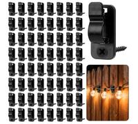 BQMEZRNUS Paquete de 80 clips de luces para exteriores, ganchos de rosca, ganchos de luz de hadas, clips de panel de valla, clips de luz de hadas para Navidad, ganchos de jardín para colgar luces y