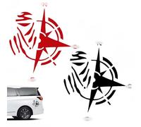 BQRKOTM 2 Piezas Articulo Pegatinas coche exterior Vinilo para coche los Vientos Brújula Todoterreno Trail Off Road Coche Furgoneta Camper Moto Autocaravana Adhesivo Vinilo Aventura Barco （13 * 12CM）