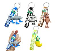 BQRKOTM 4 Italian Brainrot Figura - Llavero Decorativas 3D con Tung Tung Tung Sahur, Chimpanzini Bananini, Cappuccino Assassino, Tralalero Tralala- Adorno Divertido para Niños, Adultos y Entusiastas