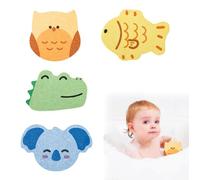 BQRKOTM 4 Piezas Esponja Baño Bebe,Esponja Baño Niños,Esponja Baño Infantil,Esponja Ducha Bebe,Esponja Ducha Niños,Esponja de Konjac para el Baño,Esponjas Hidrófilas, Linda Forma