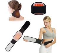 BQRKOTM Juego de Cinturón Faja Lumbar y Correas para el Cuello Con Calefacción Ajustable Para Hombres Y Mujeres, Soporte Para Reducir El Dolor Lumbar, Soporte Estabilizador De Espalda