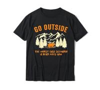 BQRTCCVV Go Outside Worst Scenario A Bear Kills You Camping T-Shirt Leisure Male Top Black 3XL