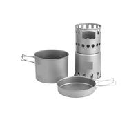 BQRTVXSD Compatible con Juego de Utensilios de Cocina y Estufa TOAKS Titanium, Olla de 1300 ml con Estufa de leña Ultraligera for Acampar y Hacer Senderismo