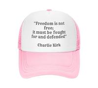 bqsjduidnc Charlie Kirk Freedom is Not Free, It Must Be Fought for and Defended Gorra de béisbol unisex para hombres y mujeres, rosa, Talla única