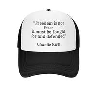 bqsjduidnc Charlie Kirk Freedom is Not Free, It Must Be Fought for and Defended Gorra de béisbol unisex para hombres y mujeres, Negro, Talla única