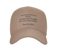 bqsjduidnc Charlie Kirk Freedom is Not Free, It Must Be Fought for and Defended Gorra de béisbol unisex para hombres y mujeres, natural, Talla única