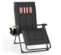 BQSWYD Tumbona plegable, tumbona de jardín ajustable, resistente a la intemperie, sillón de relax para jardín con reposacabezas y soporte para bebidas, hasta 150 kg, tumbona para exteriores, balcón