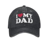 BQWRUUYM Amo a mi papá Gorra de béisbol para Hombres y Mujeres Denim Desgastado Gorras lavadas Sombrero Vintage para Entrenamientos al Aire Libre Regalo Snapback