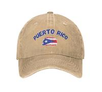 BQWRUUYM Gorras béisbol algodón Desgastado Mapa Bandera Puerto Rico Hombres y Mujeres, Gorras algodón desgastadas, Gorra Vintage Todas Las Estaciones, Regalo Viaje Todas Las Estaciones, Snapback