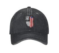 BQWRUUYM Gorras de béisbol con Bandera del Estado de Puerto Rico para Hombres de EE. UU. Gorra Snapback Lavada de Mezclilla para Correr al Aire Libre Gorras de Golf Ajustables