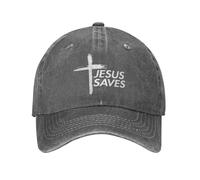 BQWRUUYM Gorras de béisbol de Moda Jesus Saves para Hombres y Mujeres con Ropa de Cabeza de Mezclilla desgastada para Ejercicios religiosos al Aire Libre Gorras Suaves