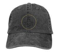 BQWRUUYM Gorras de béisbol de Oro Negro con Visera Sombrerosde Vaquero con sombrilla de Sol de brújula Cuadrada Dorada de masón Gratis para Hombres Gorra de papá Camionero