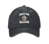 BQWRUUYM Gorras de béisbol para Hombres y Mujeres Cappuccino Assassino Cafe Coffee Gorras de Mezclilla Italianas Brainrot Vintage Entrenamientos al Aire Libre Ropa Suave para la Cabeza