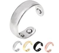 BQWXIEC Anillo de cobre para terapia de próstata, anillo de vitalidad para migrañas, anillos de cobre para hombres, elegante regalo de joyería ajustable. (Silver)