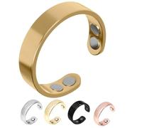 BQWXIEC Anillo de cobre para terapia de próstata, anillo de vitalidad para migrañas, anillos de cobre para hombres, elegante regalo de joyería ajustable. (Gold)