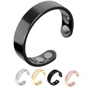 BQWXIEC Anillo de cobre para terapia de próstata, anillo de vitalidad para migrañas, anillos de cobre para hombres, elegante regalo de joyería ajustable. (Black)