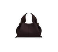 BQWXIEC Bolso de cuero con silueta de nube, bolso de mano de cuero con forma de bola de masa hervida, bolso bandolera retro, bolso hobo informal con forma de bola de masa hervida (Ebony,Medium)