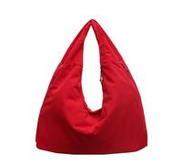BQWXIEC Bolso tote texturizado de color liso para mujer, ligero, de nailon, versátil y de gran capacidad. (Red)
