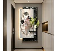 BQZKTVED 3D Wall Sculpture with LED Light,3D Vision Sandstone Wall Art Decor,Modern Lighted Wall Sculpture for Hallway,Entryway and Office(B-Black,60x120cm)