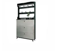 BQZKTVED Armario para Abrigos de Entrada, Bolsos y Calzado | Mueble de Madera, para Pasillo Dormitorio Salón(Black,208x24x50cm)
