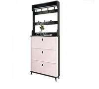 BQZKTVED Armario para Abrigos de Entrada, Bolsos y Calzado | Mueble de Madera, para Pasillo Dormitorio Salón(White,208x17x50cm)