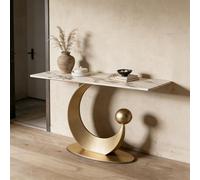BQZKTVED Entraditas recibidores Modernas,Mesa Larga detrás del sofá,Mesa de sofá para Entrada,Pasillo,Sala de Estar para decoración Moderna(Gold,140x30x85cm)