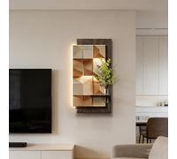 BQZKTVED Valdoza Gran Escultura de Pared 3D con Luz LED|Decoración de Pared 3D con Luz LED para Sala Estar,Entrada y Pasillo|Lámpara Creativa(A-Multi-Colored,40x80cm)