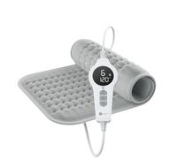 BR Bringer almohadilla térmica infrarroja con desconexión automática - 6 ajustes de calor (25-60°C), protección contra sobrecalentamiento, lavable, pantalla LED, franela extra suave (gris, 60 x 30 cm)