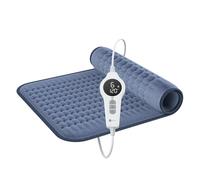 BR Bringer almohadilla térmica infrarroja con desconexión automática - 6 ajustes de calor (25-60°C), protección contra sobrecalentamiento, lavable, pantalla LED, franela extra suave (azul, 70 x 40 cm)