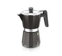 BRA 09303 Cafetera Italiana Inducción, Aluminio, Negro, 12 tazas