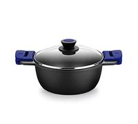 BRA Advanced Cacerola 20 cm, Aluminio Fundido con Antiadherente, sin PFOA Reforzado de Rendimiento Superior, Inducción, Negro Y Azul