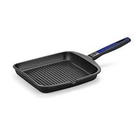 BRA Advanced | Grill con rayas 28 cm de aluminio fundido | Con Antiadherente, sin PFOA Reforzado de Rendimiento Superior, Negro Y Azul