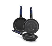BRA Advanced Set 3 sartenes de Aluminio Fundido antiadherente, 20|24|28 cm, sin PFOA, Reforzado, Rendimiento Superior y Resistencia a los Arañazos, Apta para Inducción