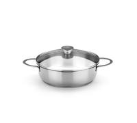 BRA Ancora - Rustidera, 24 cm, acero inoxidable 18/10, con tapa de cristal
