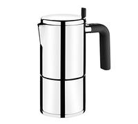 BRA Bali | Cafetera Italiana, Acero Inoxidable 18/10, Full induction, apto para todo tipo de cocinas incluida inducción, 6 Tazas, 8.5 cm