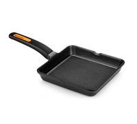 BRA Braisogona A431322 Efficient Plus - Parrilla cuadrada (aluminio, 22 cm), color negro