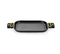 BRA Daily Pro | Plancha 32x24cm aluminio fundido, Inducción | Negro y amarillo, aluminio fundido, Antiadherente tricapa, apta para todo tipo de cocinas, inlcuida inducción