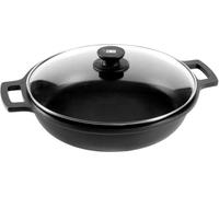 BRA Efficient | Cacerola baja con tapa de cristal y asas de silicona, 24 cm, aptas para todo tipo de cocinas incluida inducción, Libre de PFOA