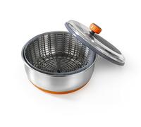 BRA Efficient | Centrifugadora de ensalada, Acero Inoxidable 18/10 con base de Silicona Antideslizante, Capacidad 4 L, Apto como Bol para Servir