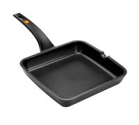 BRA Efficient Grill asador liso, 28 cm, aluminio fundido con antiadherente, apta para inducción, libre de PFOA