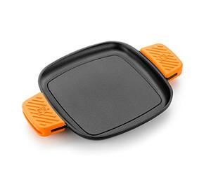 BRA Efficient Iron | Parrilla Cuadrada 24 cm de hierro fundido | Fabricada en Hierro Fundido Esmaltado, Apta para su Uso en Horno y Todo Tipo de Cocinas, Apta para el Lavavajillas