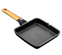 Grill Plancha 28X28Cm Rayas Con Mango Induccion Aluminio/Fundido Naranja Efficient Bra
