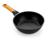 BRA Efficient Orange | Sartén honda 28 cm | Aluminio Fundido con Antiadherente Platinum Plus, honda, Apta para Todo Tipo de cocinas incluida inducción, Libre de PFOA