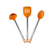 BRA Efficient Set 3 utensilios cocina, 36.5 cm, espátula, cuchara, cazo, Acero INOX, Nailon y Silicona